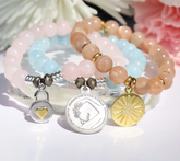 T. Jazelle Strength Gemstone Beaded Bracelet, promise lock, Small/Average